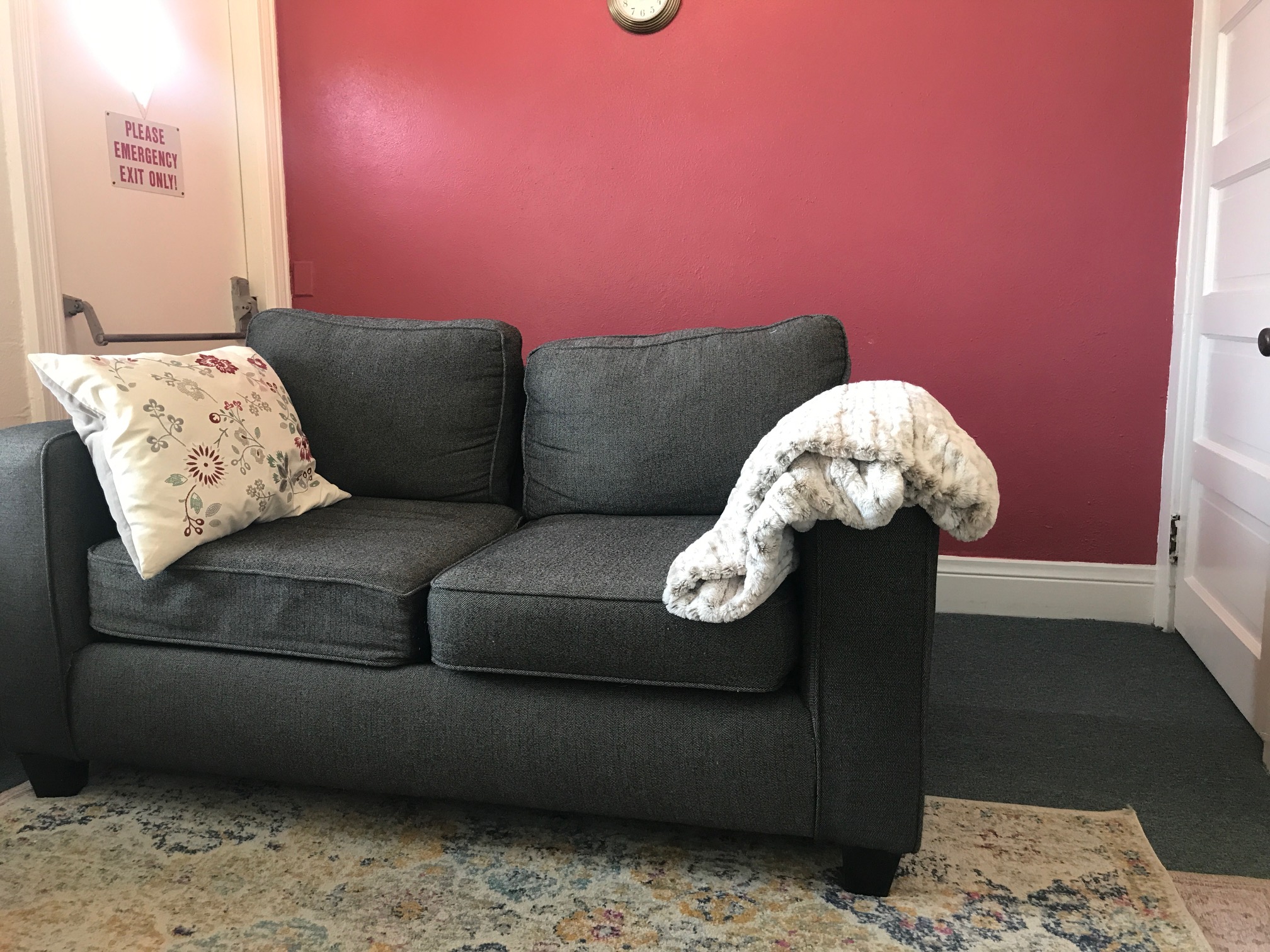 Therapy sofa in the Rose Room